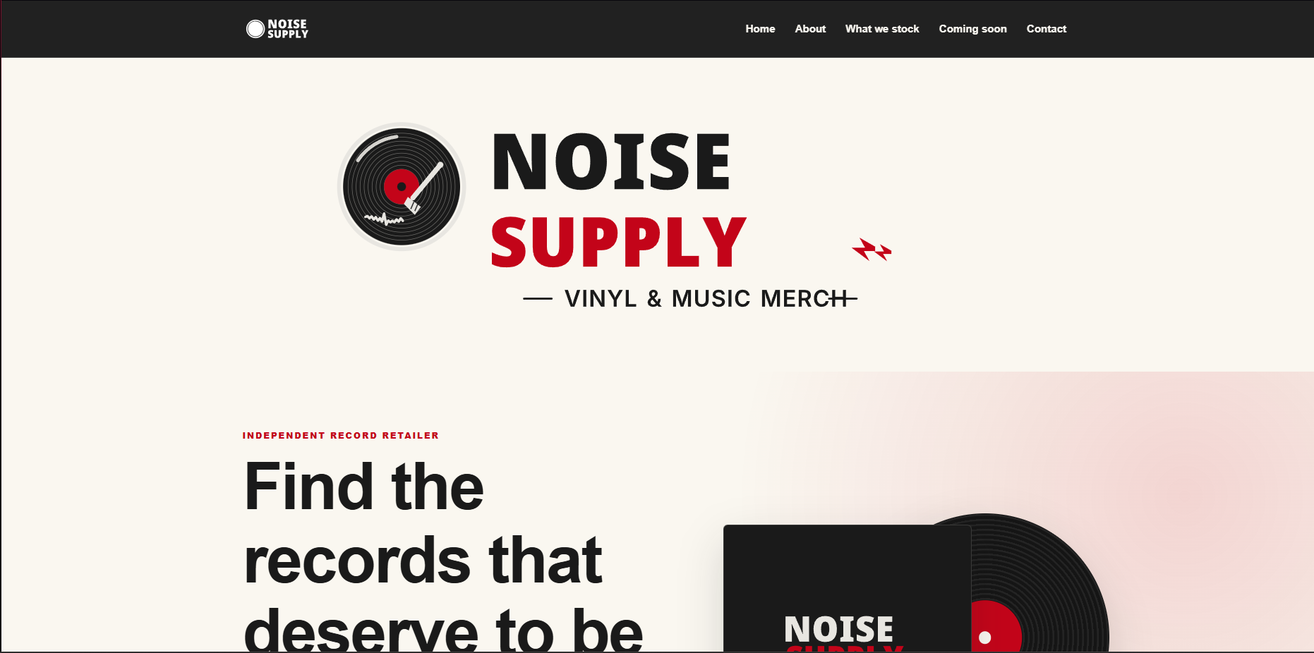 Noise Supply website prototype - canvas scene
